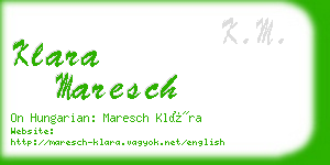 klara maresch business card